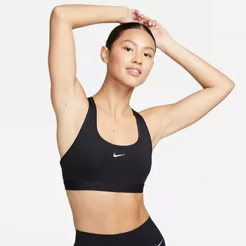 Женский спортивный бюстгальтер Nike Swoosh Light Support, черный