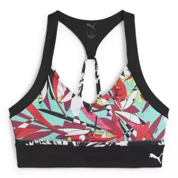 Женский спортивный бюстгальтер Puma 4KEEPS TROPICAL AOP LONGLINE BRA, черный