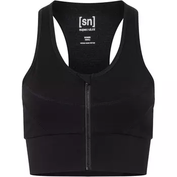 Женский спортивный бюстгальтер с молнией Motion Super.Natural, черный