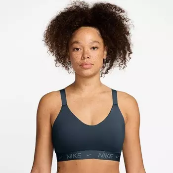 Женский спортивный бюстгальтер с мягкой подкладкой средней поддержки Nike Indy, цвет Armory Navy