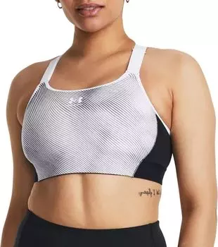Женский спортивный бюстгальтер с высоким принтом Under Armour, черный