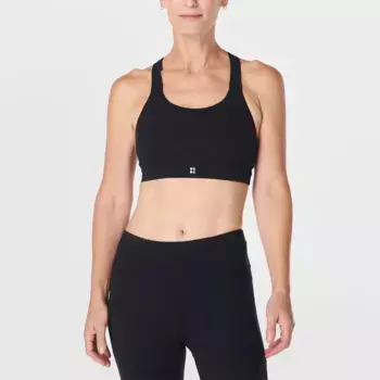 Женский спортивный бюстгальтер со средней поддержкой Sweaty Betty Top, чёрный