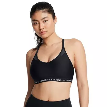 Женский спортивный бюстгальтер Under Armour с перекрещенной спиной, малой ударной нагрузкой, черный