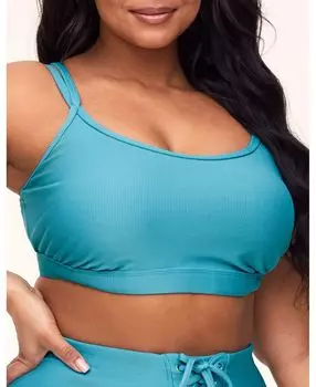 Женский спортивный бюстгальтер в рубчик Remy Rib Bra больших размеров Adore Me, синий