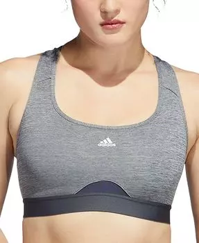 Женский спортивный бюстгальтер в стиле борцовка adidas, серый