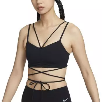 Женский спортивный бюстгальтер Zenvy Strappy Wrap с легкой поддержкой и подкладкой Nike, черный