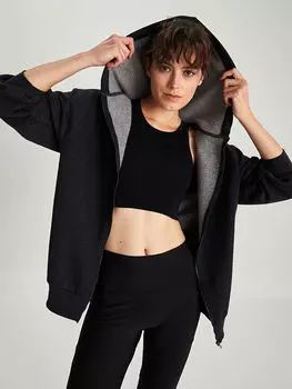 Женский спортивный кардиган прямого кроя с капюшоном и длинными рукавами LCW Active