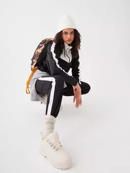 Женский спортивный кардиган с длинным рукавом и высоким воротником с принтом LCW OUTDOOR