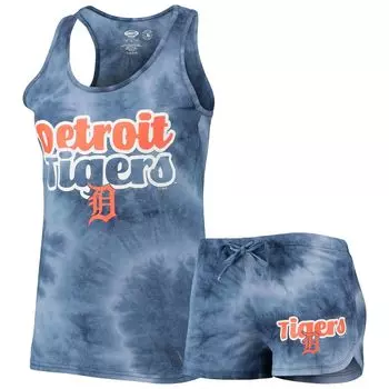 Женский спортивный комплект из майки и шорт темно-синего цвета Detroit Tigers Billboard Racerback