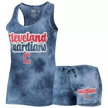 Женский спортивный комплект из топа и шорт темно-синего цвета Cleveland Guardians Billboard Racerback