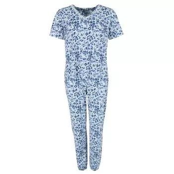 Женский спортивный комплект с v-образным вырезом и короткими рукавами PJ Couture, синий