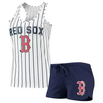 Женский спортивный комплект темно-синего/белого цвета Boston Red Sox Vigor Racerback с майкой и шортами для сна