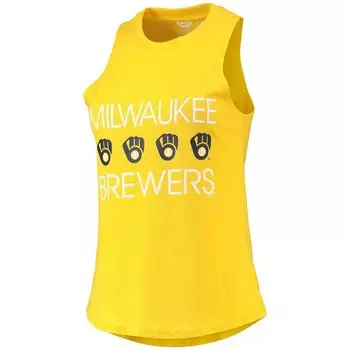 Женский спортивный комплект темно-синего/золотого цвета Milwaukee Brewers Meter Muscle Майка и брюки для сна