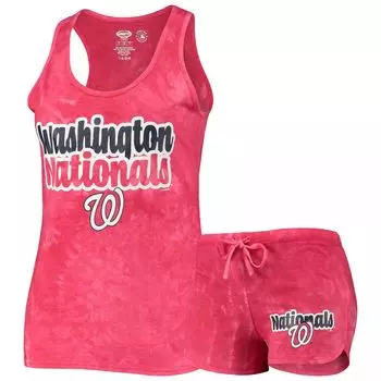Женский спортивный красный комплект из топа и шорт Billboard Racerback от Washington Nationals Concepts Sport