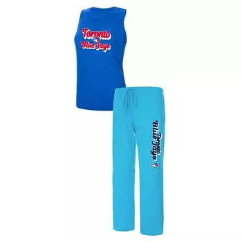 Женский спортивный пудровый синий/Royal Toronto Blue Jays Wordmark Meter, майка и брюки для сна, комплект для сна
