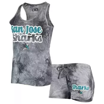 Женский спортивный темно-серый комплект из топа и шорт San Jose Sharks Billboard Racerback