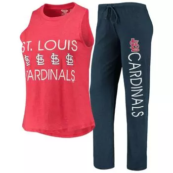 Женский спортивный темно-синий/красный комплект St. Louis Cardinals Meter Muscle Майка и брюки для сна