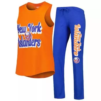 Женский спортивный топ Heather Orange/Heather Royal New York Islanders Meter Muscle Майка и брюки для сна