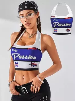 Женский спортивный топ SHEIN Coolane с рисунком идеально подходит для весны и лета, многоцветный