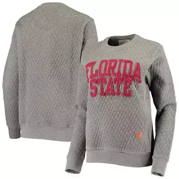 Женский стеганый пуловер Pressbox серого цвета с аппликацией из семинолов штата Флорида и аппликацией из лося