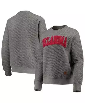 Женский стеганый пуловер с принтом Heather Charcoal Oklahoma Early Moose Pressbox