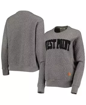 Женский стеганый пуловер с принтом Heather Charcoal Army Black Knights Moose Pressbox, серый