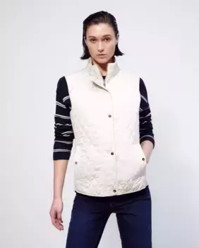 Женский стеганый жилет с воротником-стойкой Woman El Corte Ingls, бежевый