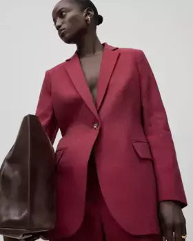 Женский структурированный блейзер с льном Adolfo Dominguez, красный