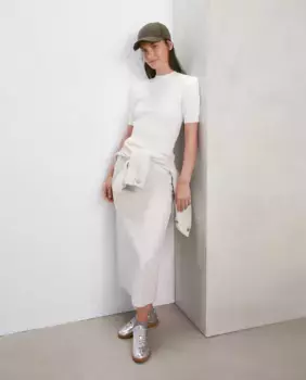 Женский структурированный свитер с короткими рукавами Easy Wear, цвет 120 Crudo