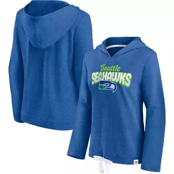 Женский струящийся пуловер с капюшоном с логотипом Fanatics Royal Seattle Seahawks First Team Fanatics
