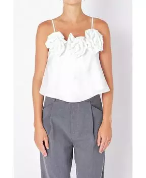 Женский струящийся топ-корсаж endless rose, белый