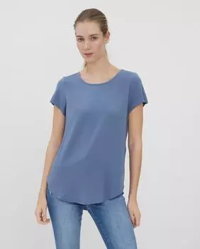 Женский струящийся топ с короткими рукавами Vero Moda, светло-синий