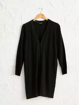 Женский сверкающий трикотажный кардиган с длинным рукавом LCW Grace