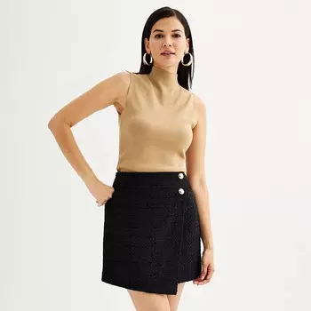 Женский свитер без рукавов Nine West с воротником-стойкой, цвет Elmore Tan