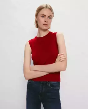 Женский свитер без рукавов с круглым вырезом Easy Wear, красный