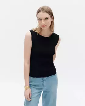 Женский свитер без рукавов с круглым вырезом Caroll, черный