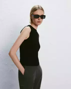 Женский свитер без рукавов с круглым вырезом Easy Wear, черный