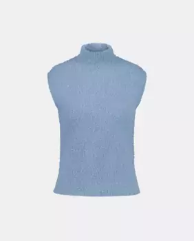 Женский свитер без рукавов с пайетками Easy Wear, голубой