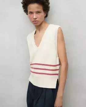 Женский свитер без рукавов с V-образным вырезом Ecoalf, светло-серый