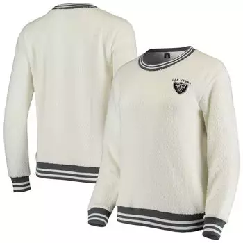 Женский свитер Concepts Sport кремового/темно-серого цвета Las Vegas Raiders Granite Knit пуловер