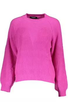 Женский свитер Desigual с круглым воротом и широкими рукавами, розовый