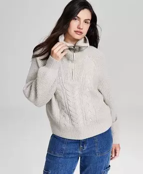 Женский свитер длиной 1/4 с косой And Now This, слоновая кость