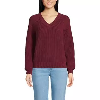 Женский свитер Drifter с рукавами-фонариками Lands' End, цвет rich burgundy