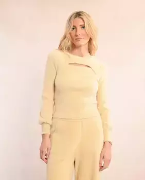 Женский свитер епископа с длинными рукавами и разрезом Molly Bracken, бежевый