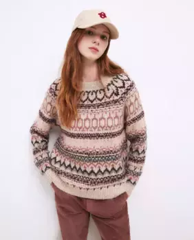 Женский свитер из грубой нити Tintoretto, цвет 120 Crudo