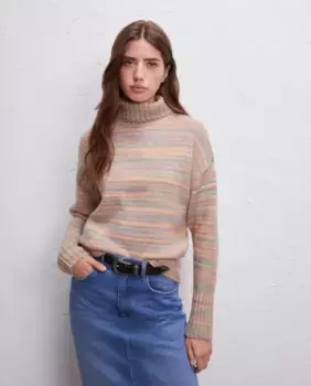 Женский свитер из ниток фэнтези Easy Wear, коричневый