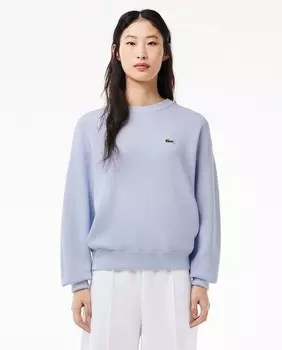Женский свитер из органического хлопка с круглым вырезом Lacoste, светло-синий