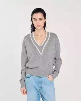 Женский свитер из шерсти и кашемира Sandro, серый