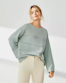 Женский свитер из синели с круглым вырезом Southern Cotton, цвет Jabn