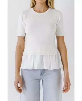 Женский свитер из смешанного материала English Factory, белый